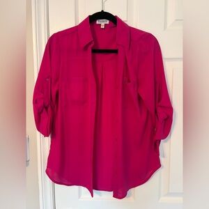 Express Fuchsia Button-Down Shirt
